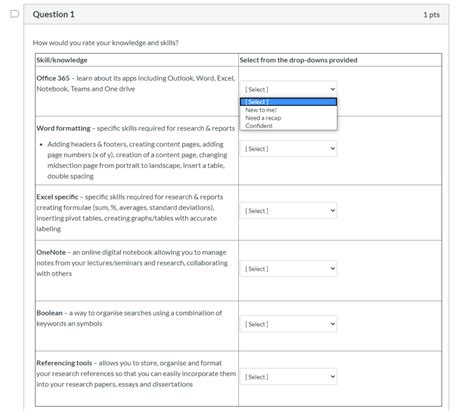 multiple dropdown questions on canvas